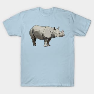 Javan rhinoceros cartoon illustration T-Shirt